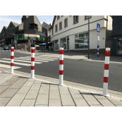 Barrier posts | Steel tube 70 x 70 mm | stationary, for casting in concrete | hot-dip galvanized / coated white | hot-dip galvanized | without eyelet